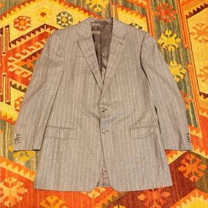 Ermenegildo Zenga 100% Wool Gray Pinstripe Blazer made in Switzerland size 47